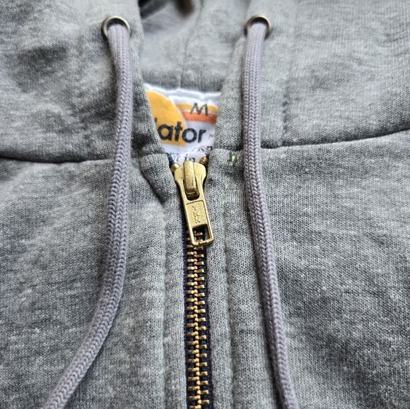 Aviator Nation, 6 Stripe Heather Gray Zip Hoodie, Size Medium - Picture 5 of 5